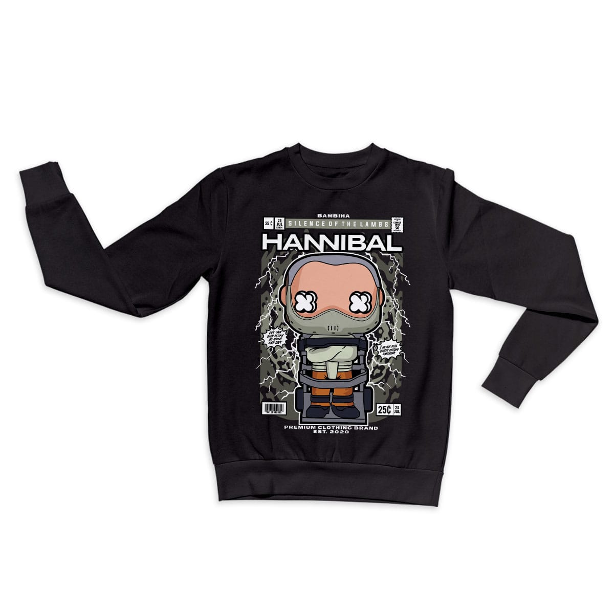 Hannibal Lector Silence Of The Lambs Cartoon Sweatshirt