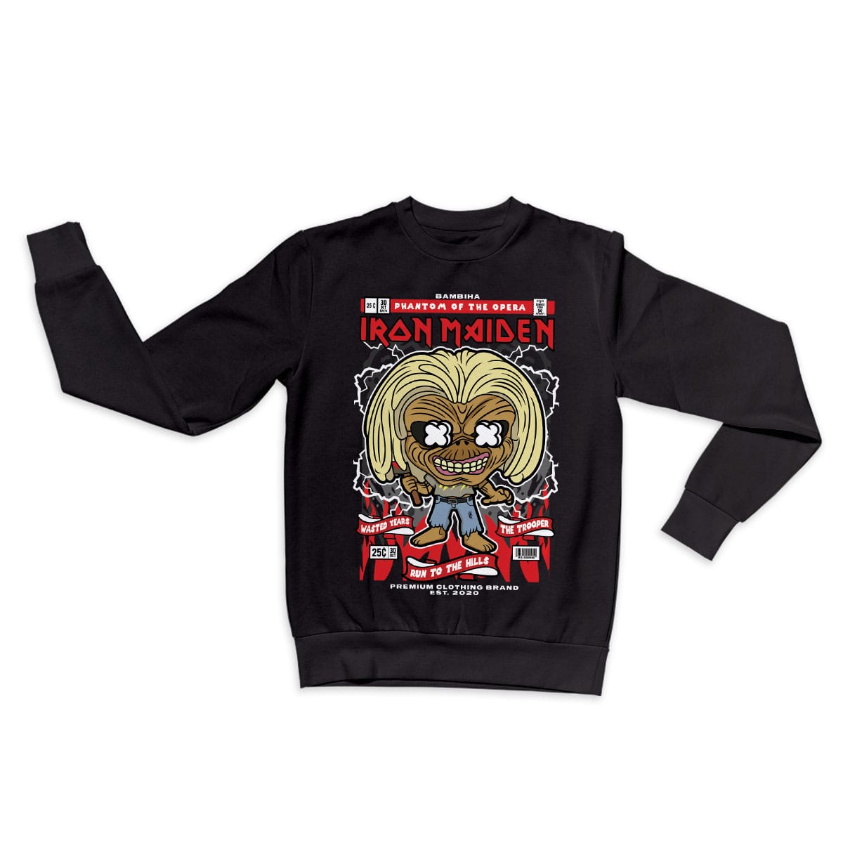 Iron Maiden Killer Eddie Cartoon Sweatshirt