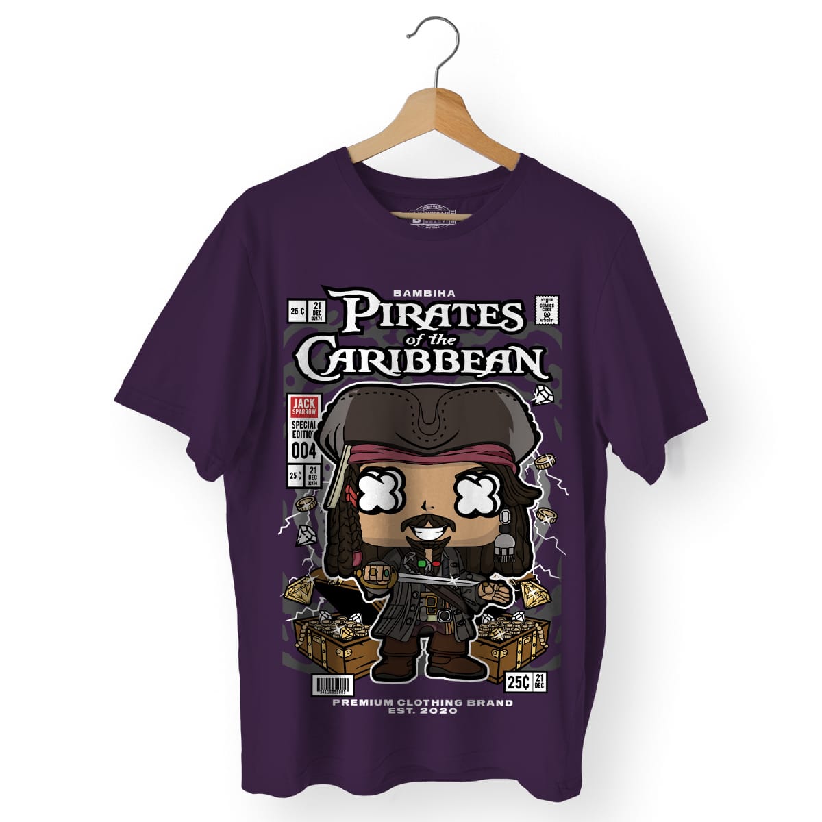 Jack Sparrow Pirates of the Caribbean Cartoon T-Shirt