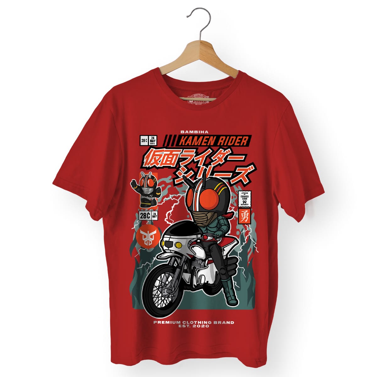 Kamen Rider Motorcycle Cartoon T-Shirt