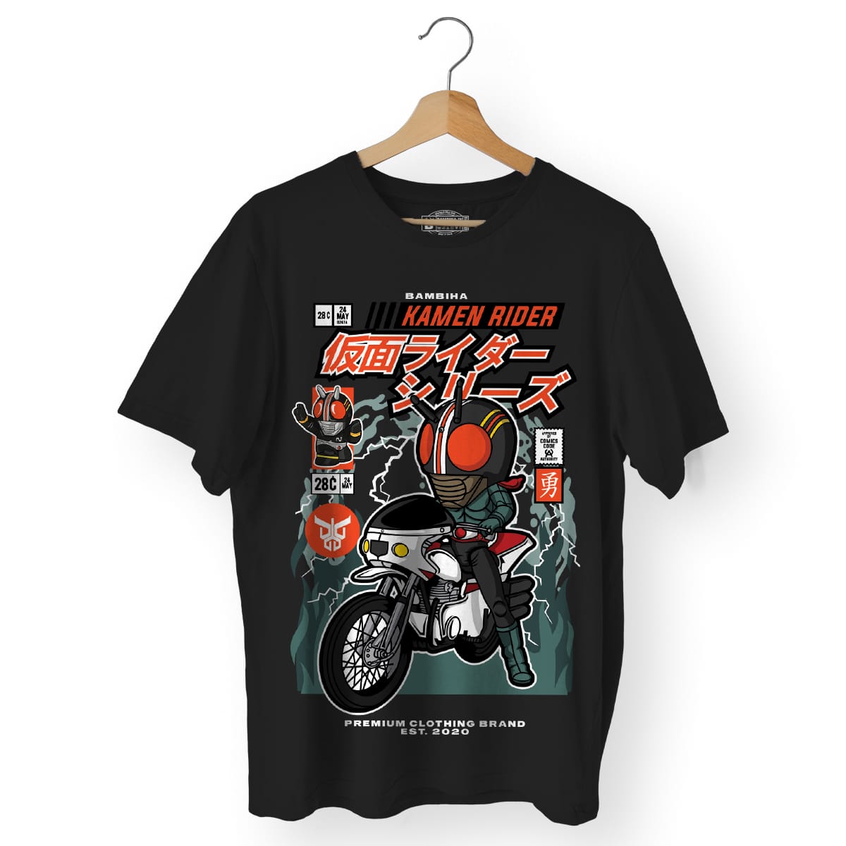 Kamen Rider Motorcycle Cartoon T-Shirt