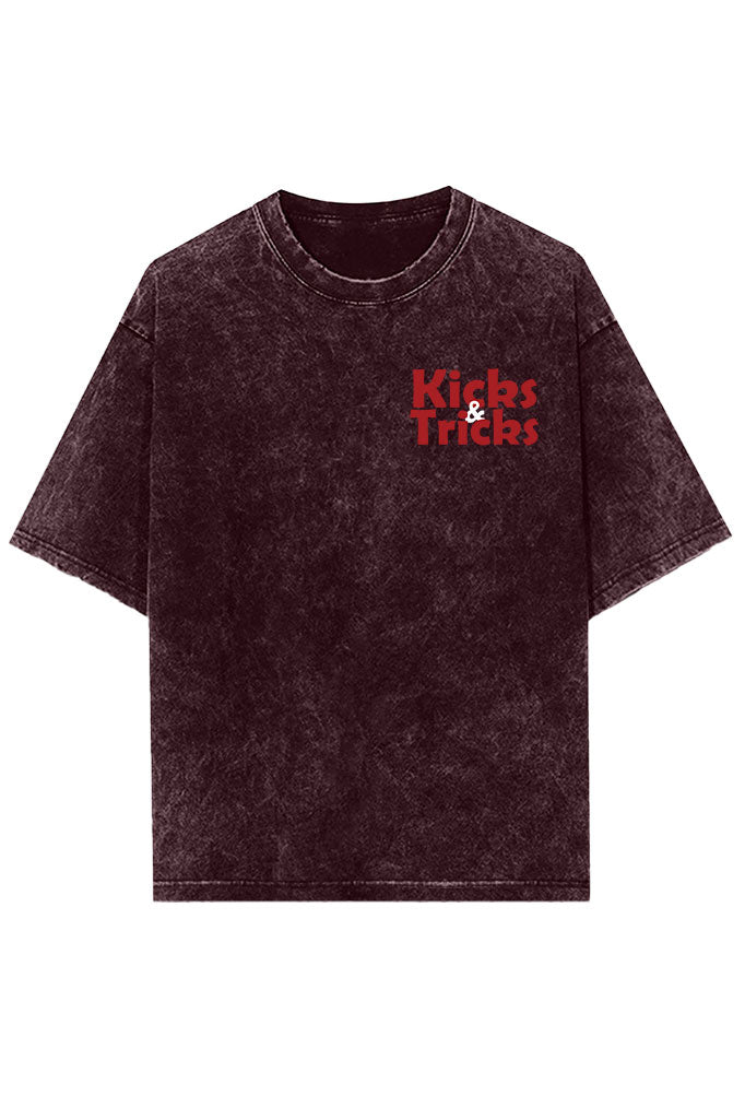 Kicks & Tricks Acid Wash Oversized T-Shirt