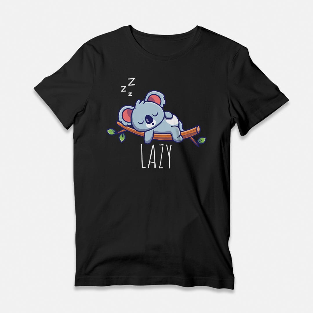 Lazy Koala Black T-Shirt