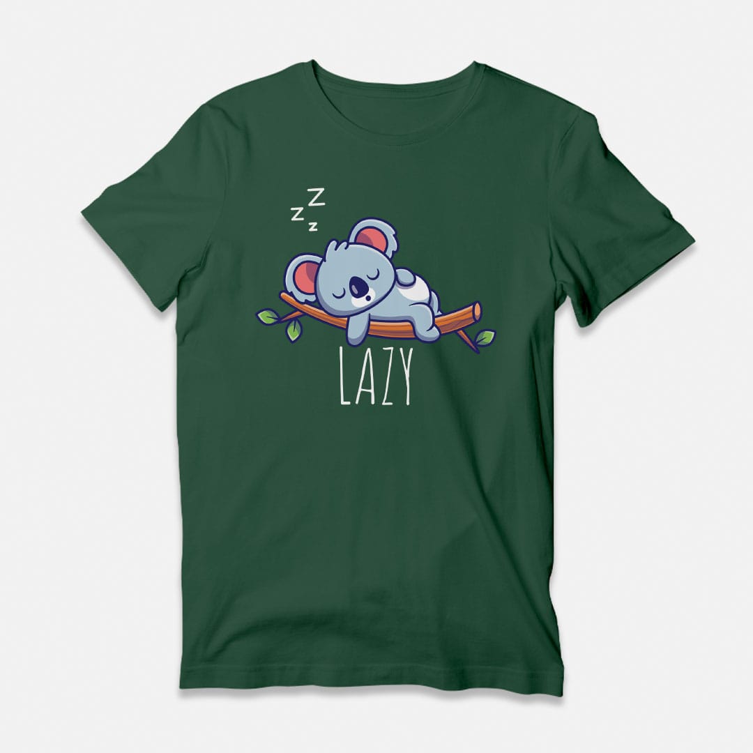 Lazy Koala Bottle Green T-Shirt
