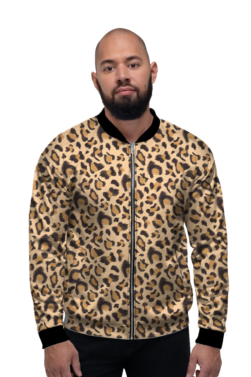 Leopard Pattern Bomber Jacket