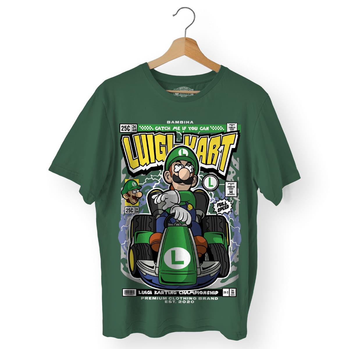 Luigi Karting Cartoon T-Shirt
