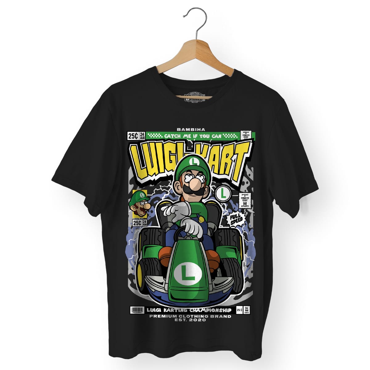 Luigi Karting Cartoon T-Shirt