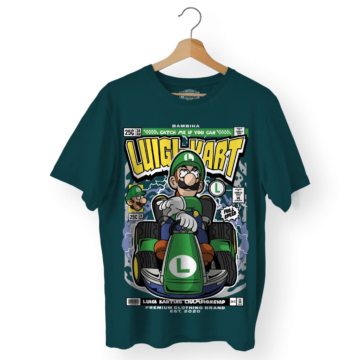 Luigi Karting Cartoon T-Shirt