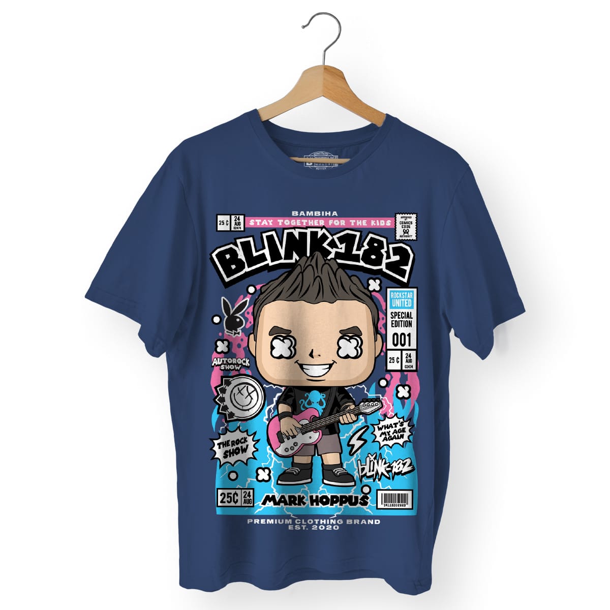 Mark Hoppus Blink 182 Cartoon T-Shirt