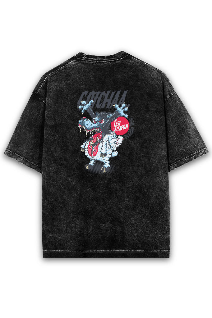 Masked Menace Acid Wash Oversized T-Shirt