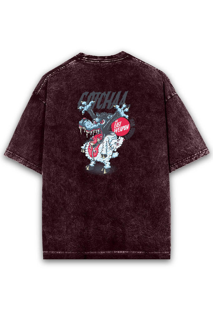 Masked Menace Acid Wash Oversized T-Shirt