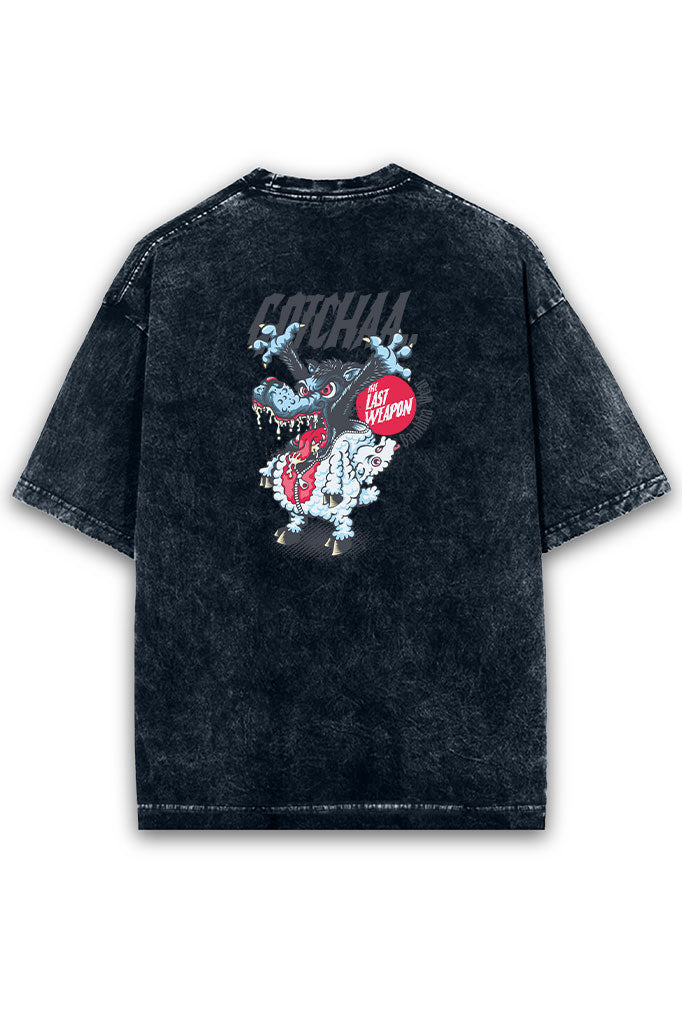 Masked Menace Acid Wash Oversized T-Shirt
