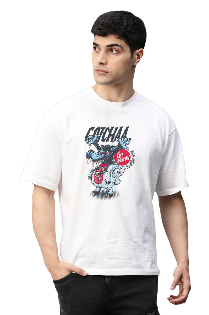 Masked Menace (Front Print) Oversized T-Shirt