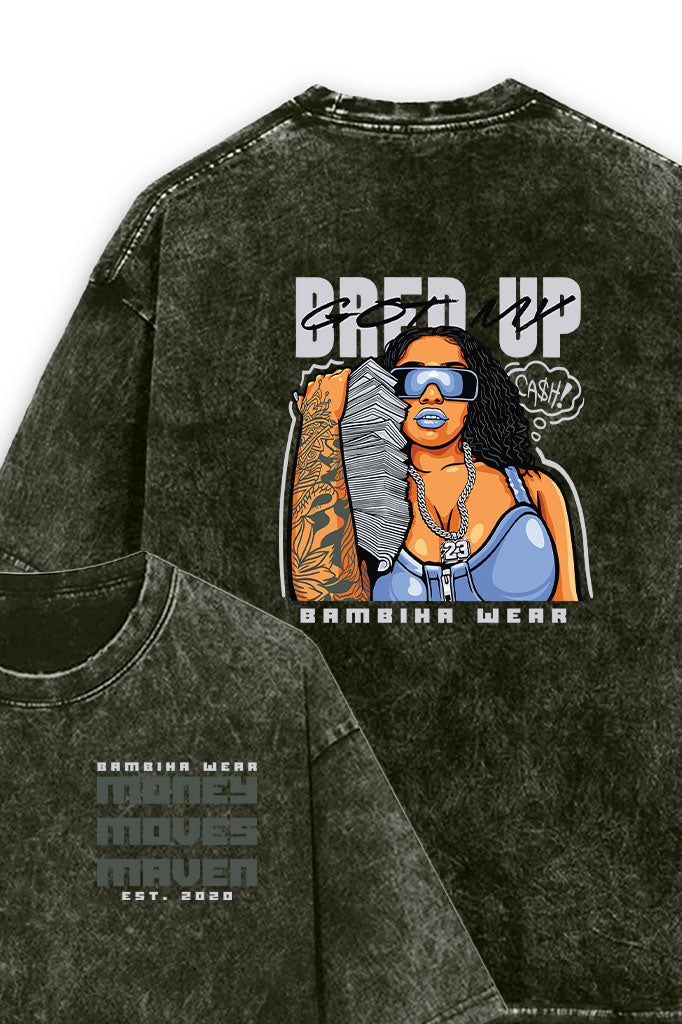 Money Moves Maven Acid Wash Oversized T-Shirt