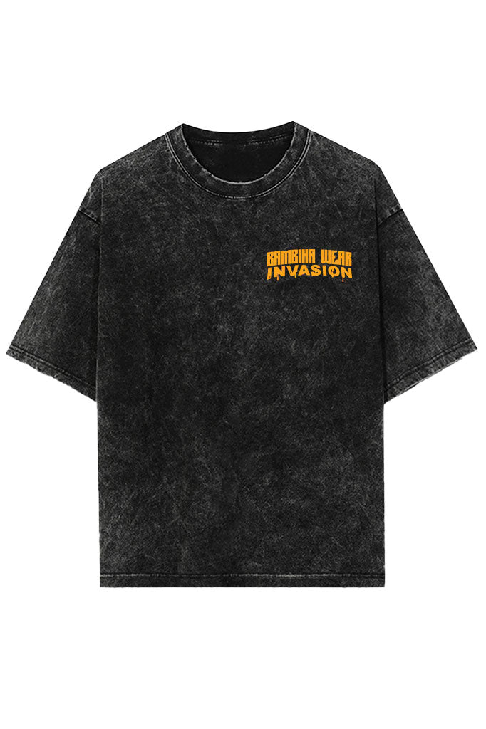 Monster Invasion Acid Wash Oversized T-Shirt