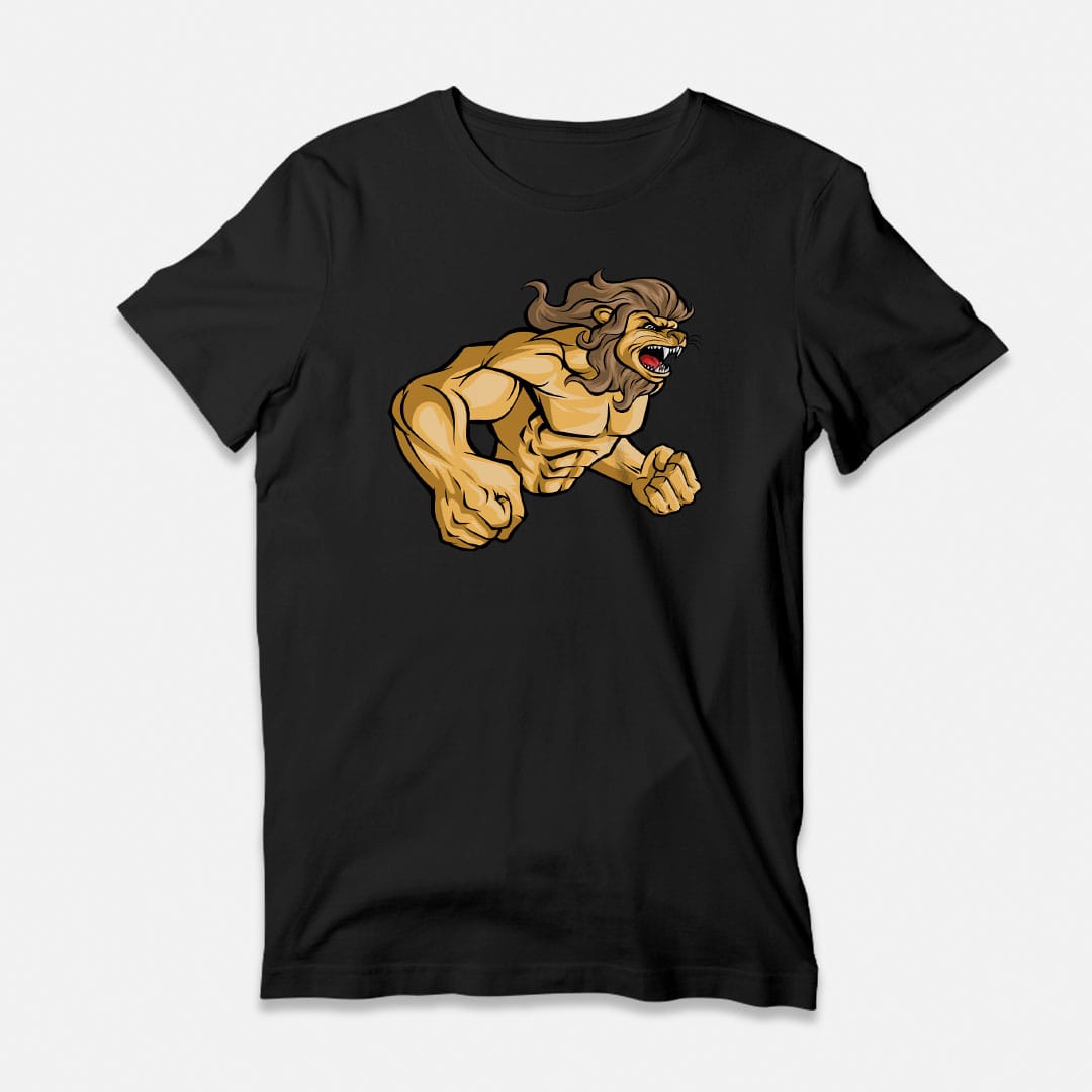 Muscle Lion Black T-Shirt