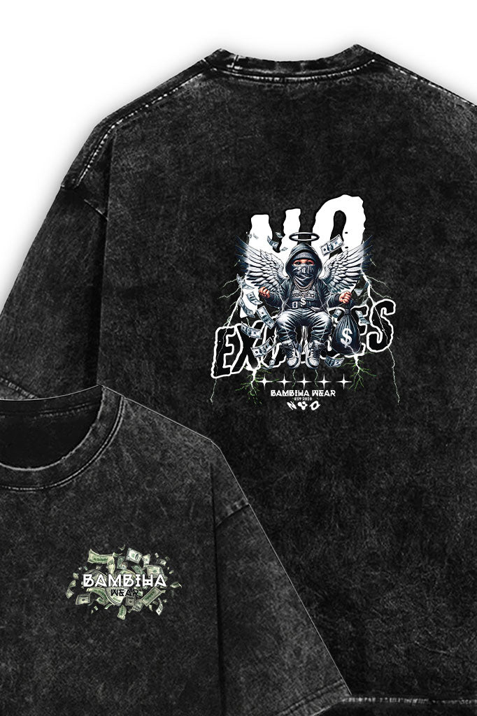 No Excuses Acid Wash Oversized T-Shirt