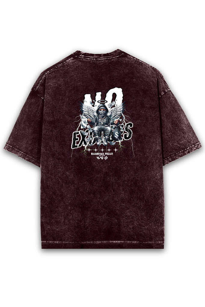 No Excuses Acid Wash Oversized T-Shirt