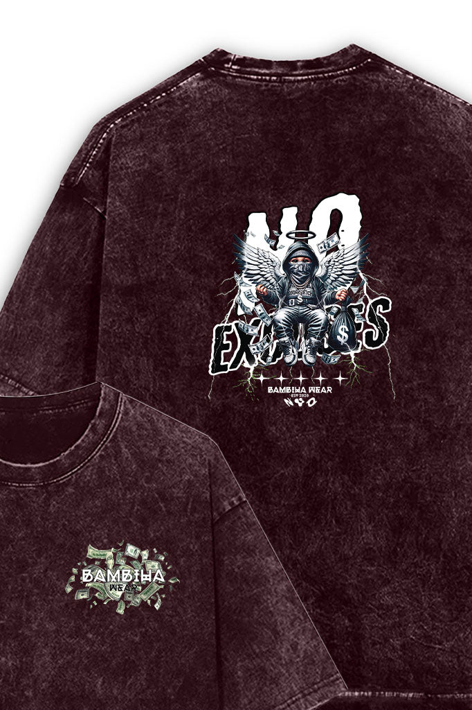 No Excuses Acid Wash Oversized T-Shirt