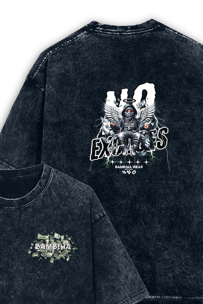 No Excuses Acid Wash Oversized T-Shirt
