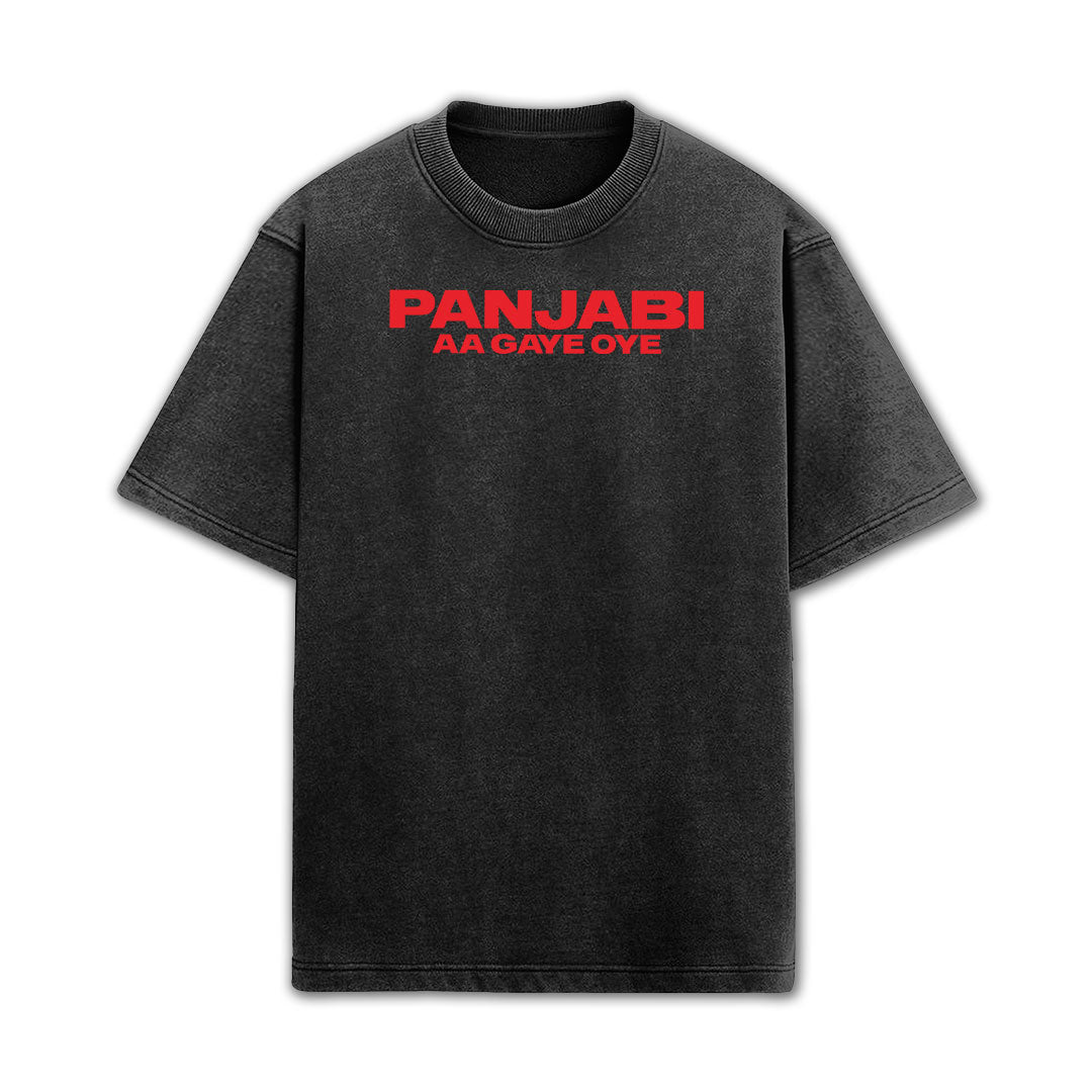 Panjabi Aa Gaye Oye Acid Wash Oversized T-Shirt