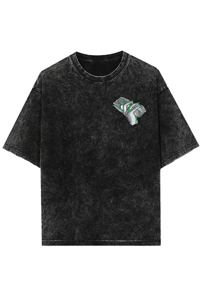 Paper before Money Acid Wash Oversized T-Shirt