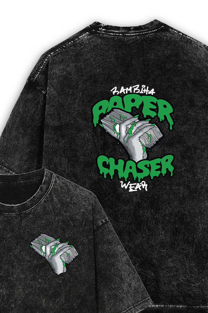 Paper before Money Acid Wash Oversized T-Shirt