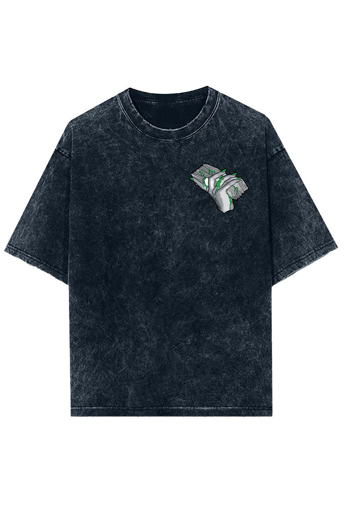 Paper before Money Acid Wash Oversized T-Shirt