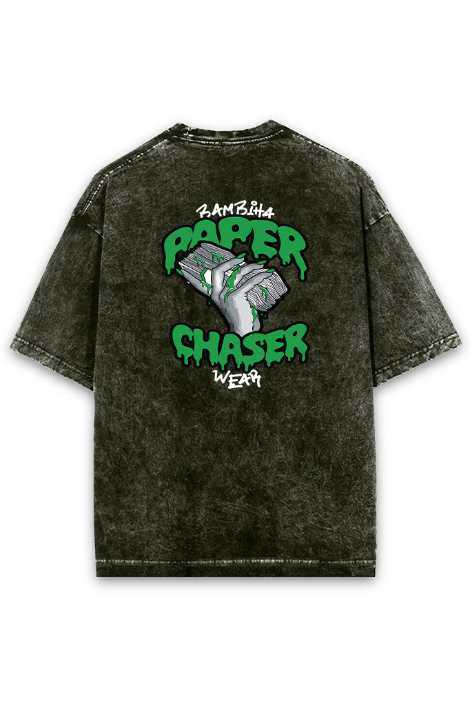 Paper before Money Acid Wash Oversized T-Shirt