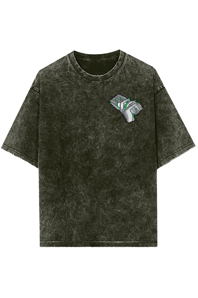 Paper before Money Acid Wash Oversized T-Shirt
