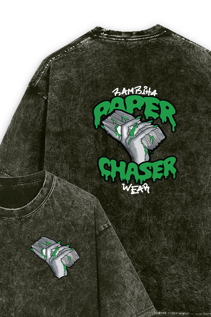 Paper before Money Acid Wash Oversized T-Shirt