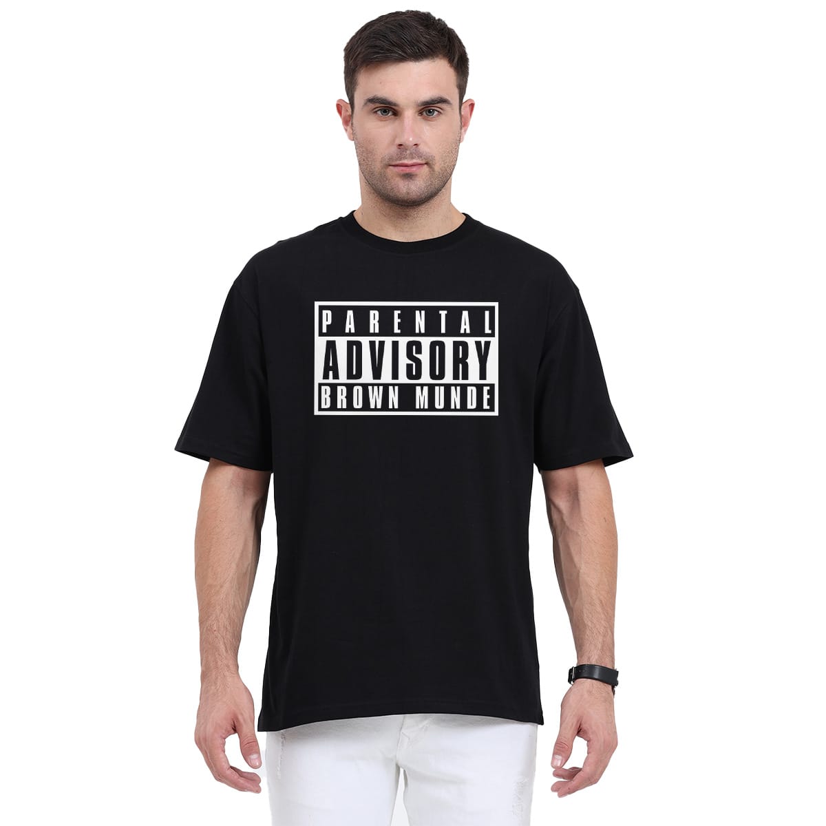 Parental Advisory Brown Munde Oversized T-Shirt