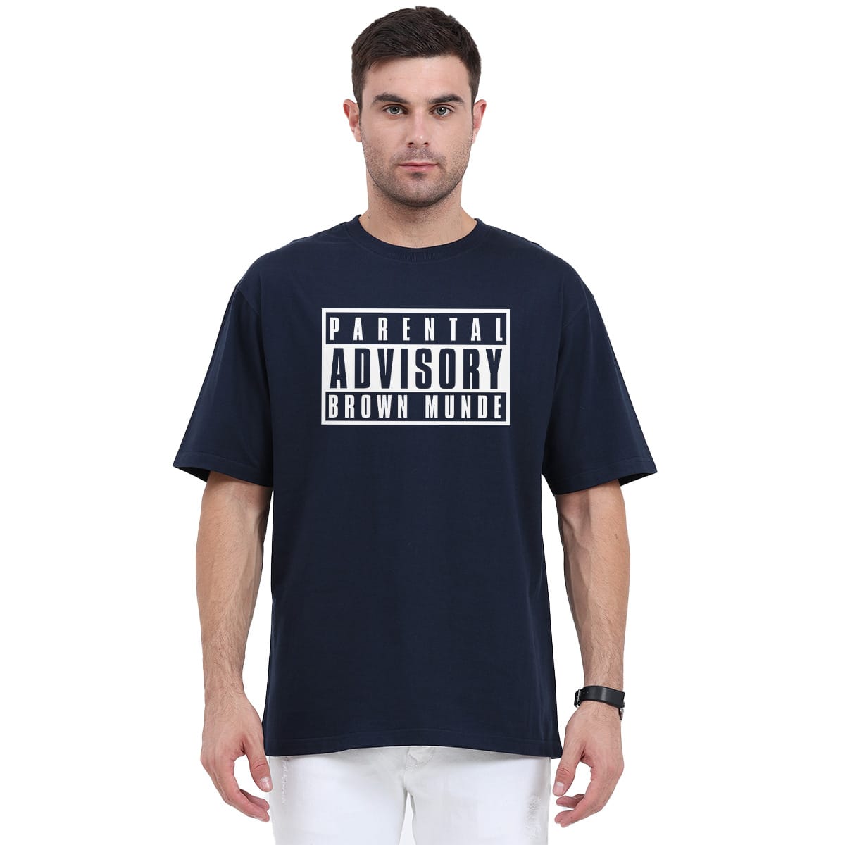 Parental Advisory Brown Munde Oversized T-Shirt