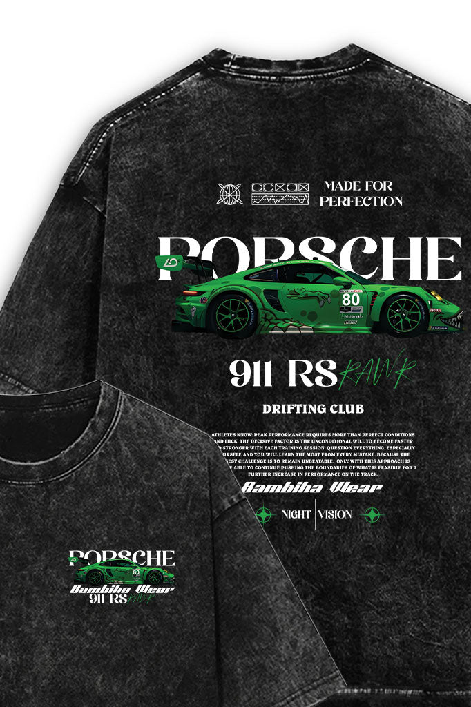 Porsche 911 RS Acid Wash Oversized T-Shirt | Unisex – Bambiha Wear