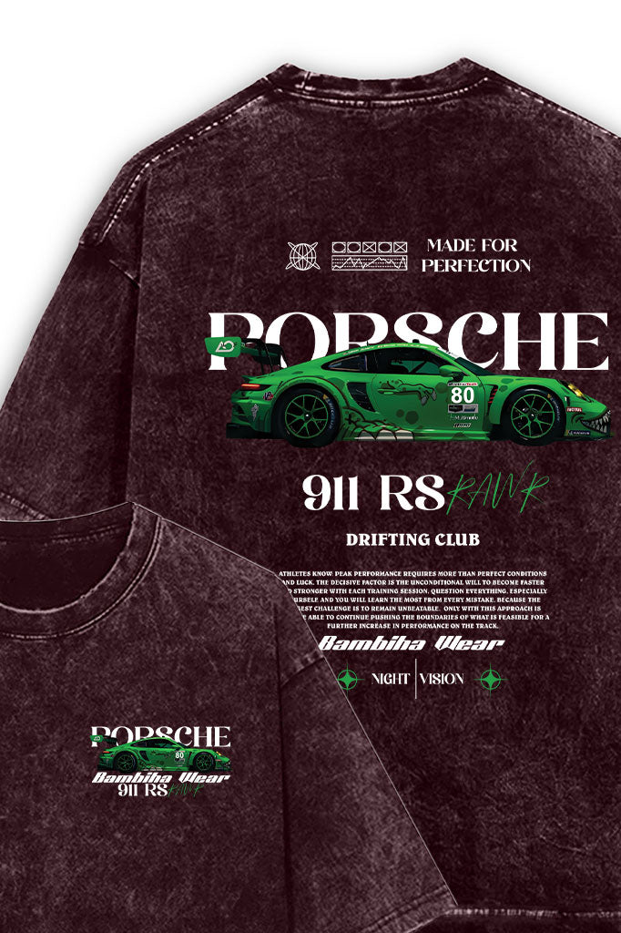 Porsche 911 RS Acid Wash Oversized T-Shirt