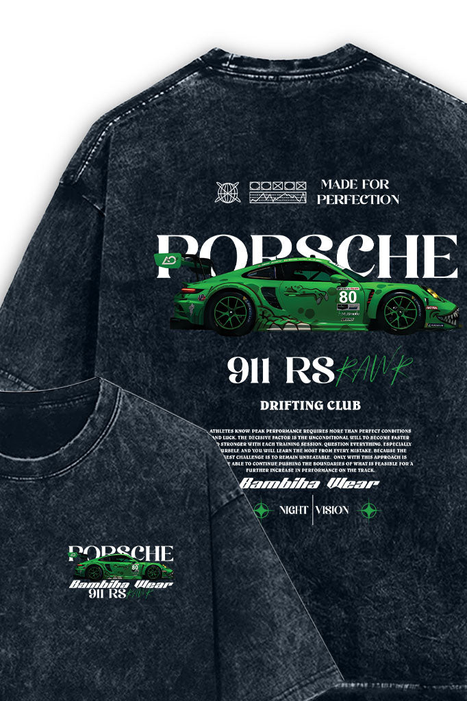 Porsche 911 RS Acid Wash Oversized T-Shirt