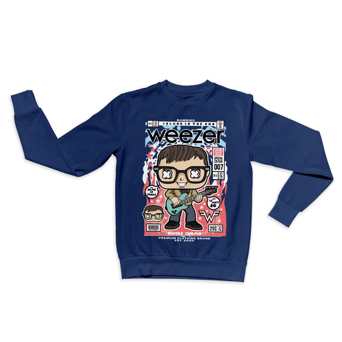 Rivers Cuomo Weezer Cartoon Sweatshirt