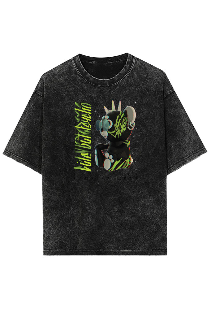 Sad Bear Acid Wash Oversized T-Shirt