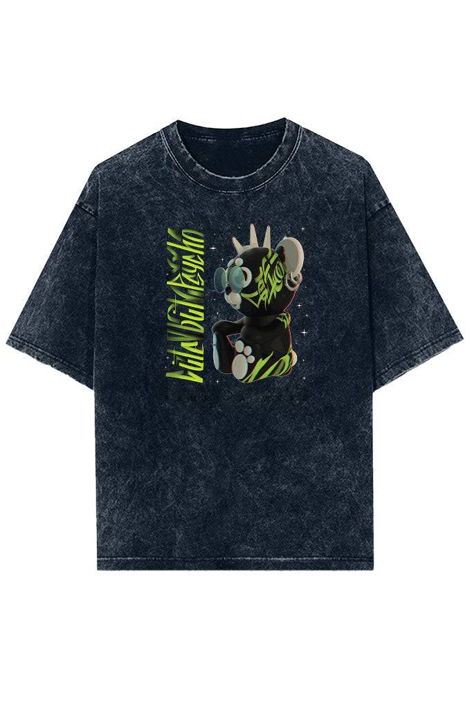 Sad Bear Acid Wash Oversized T-Shirt