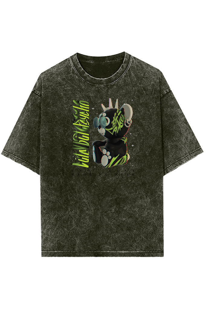 Sad Bear Acid Wash Oversized T-Shirt