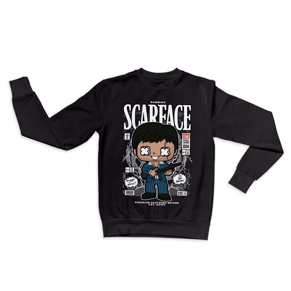 Scarface Tony Montana Cartoon Sweatshirt