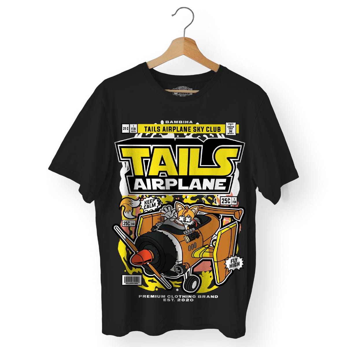 Sonic Tails Airplane Cartoon T-Shirt