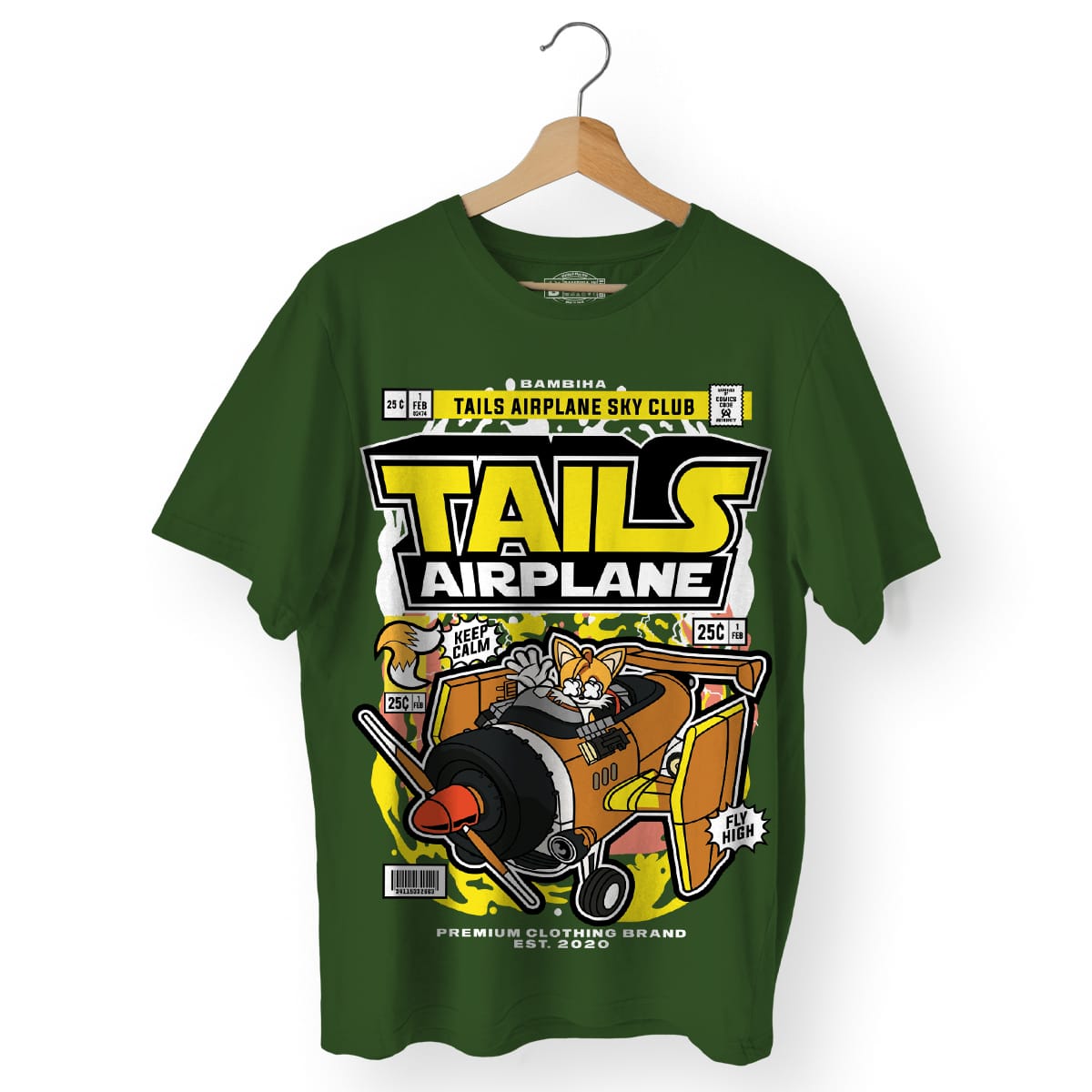 Sonic Tails Airplane Cartoon T-Shirt