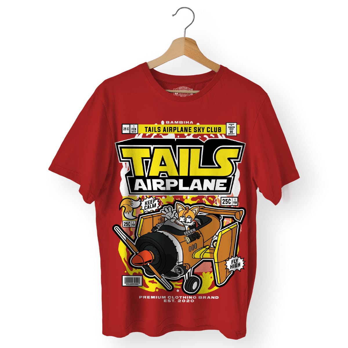 Sonic Tails Airplane Cartoon T-Shirt