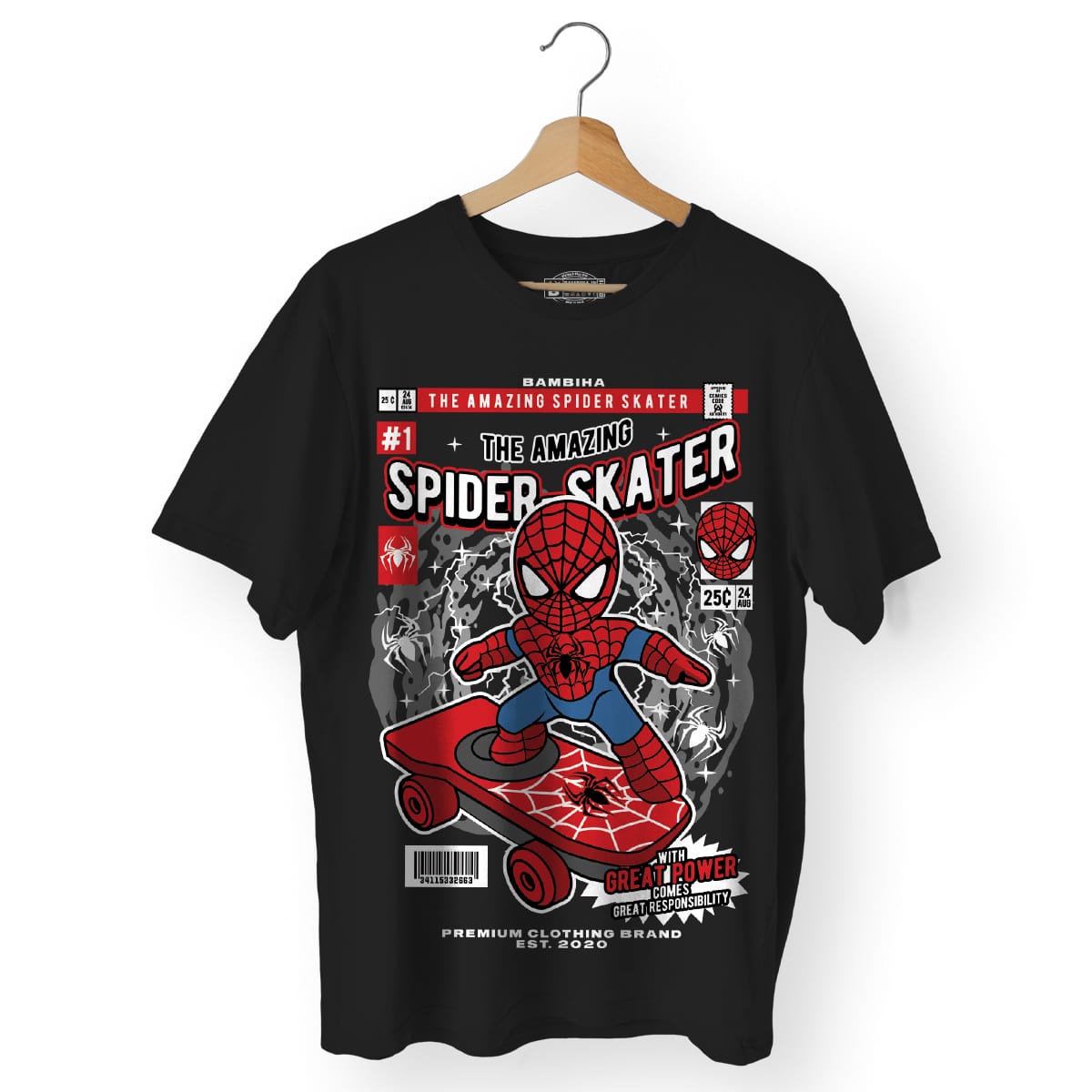 Spiderman Skateboard Cartoon T-Shirt