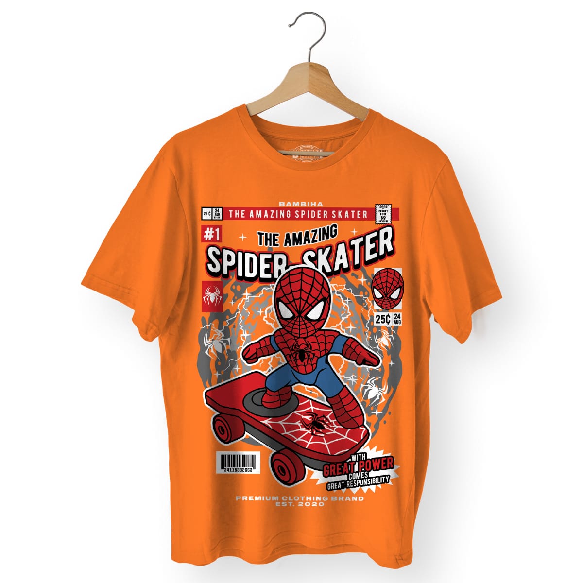Spiderman Skateboard Cartoon T-Shirt