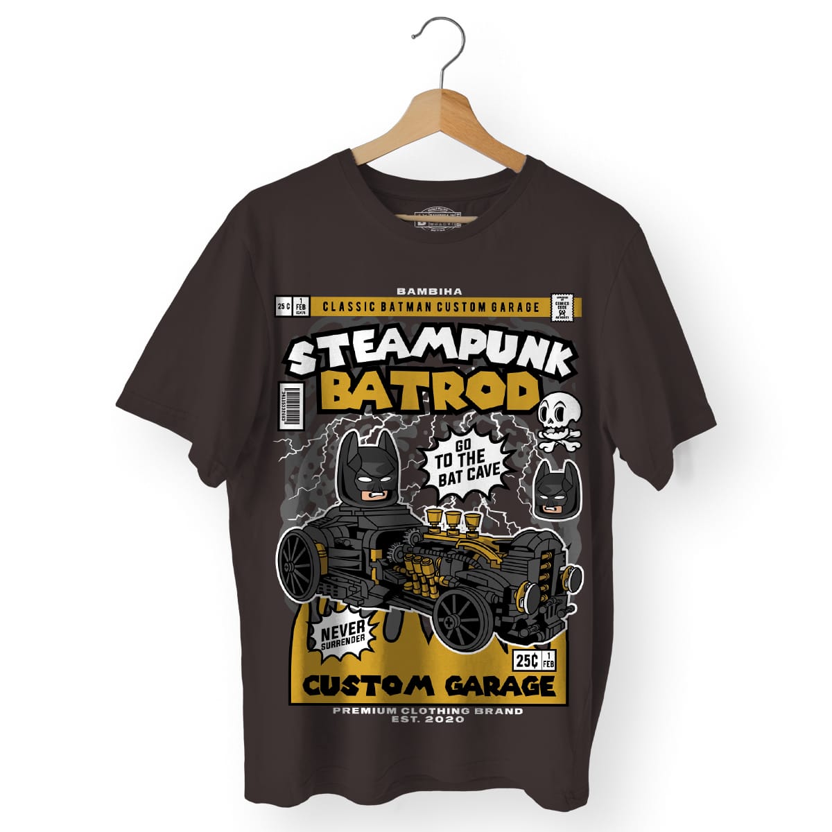 Steampunk Bat Rod Cartoon T-Shirt