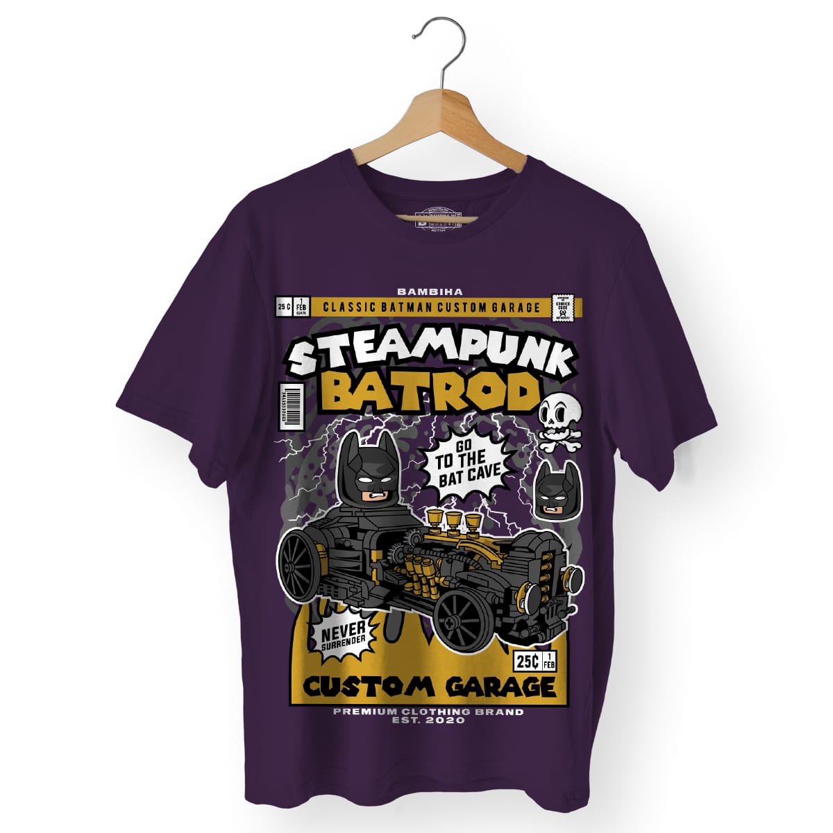 Steampunk Bat Rod Cartoon T-Shirt