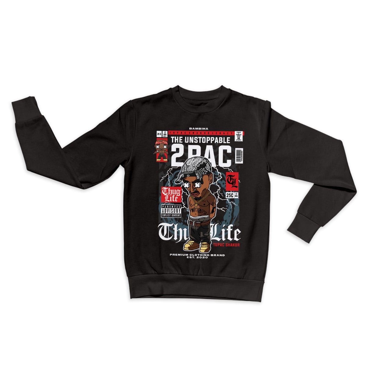Tupac Cartoon Sweatshirt