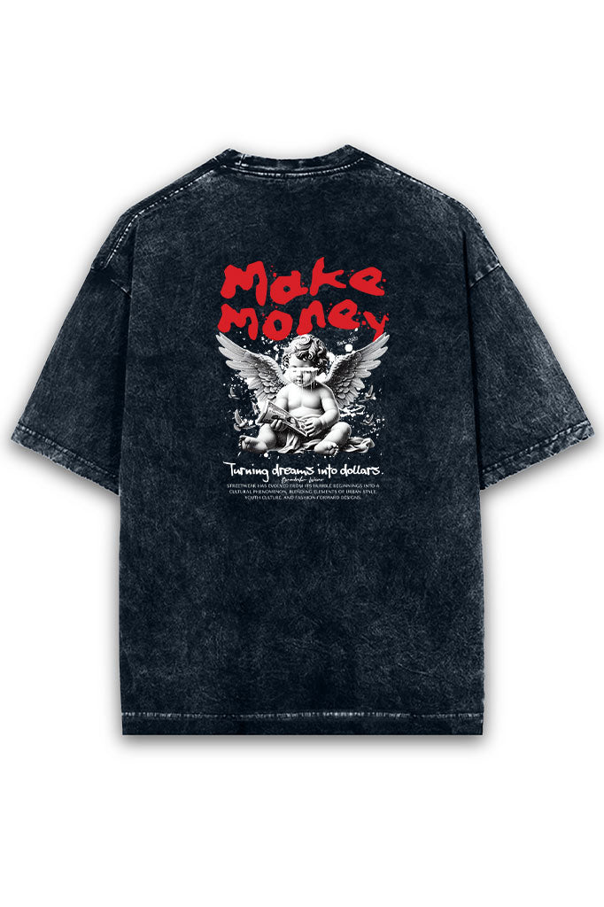 Turning Dreams into Dollars Acid Wash Oversized T-Shirt